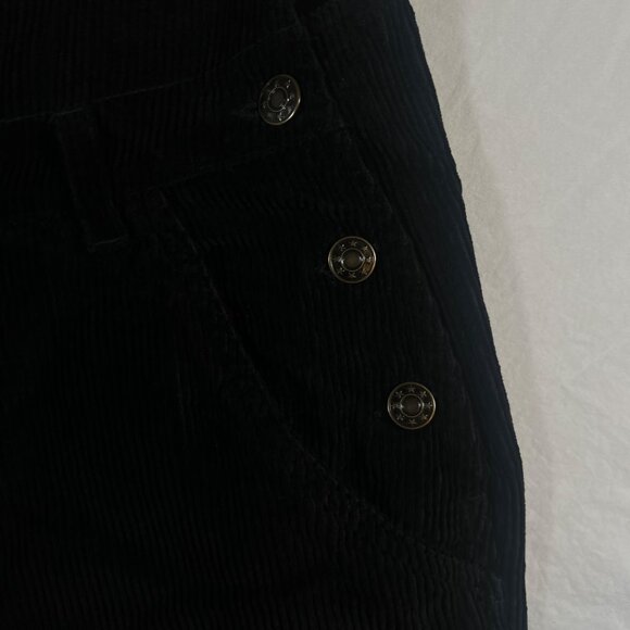 VTG Womens Kathy Ireland Black Corduroy Overall Shorts SZ M 90s Shortalls - Picture 6 of 6